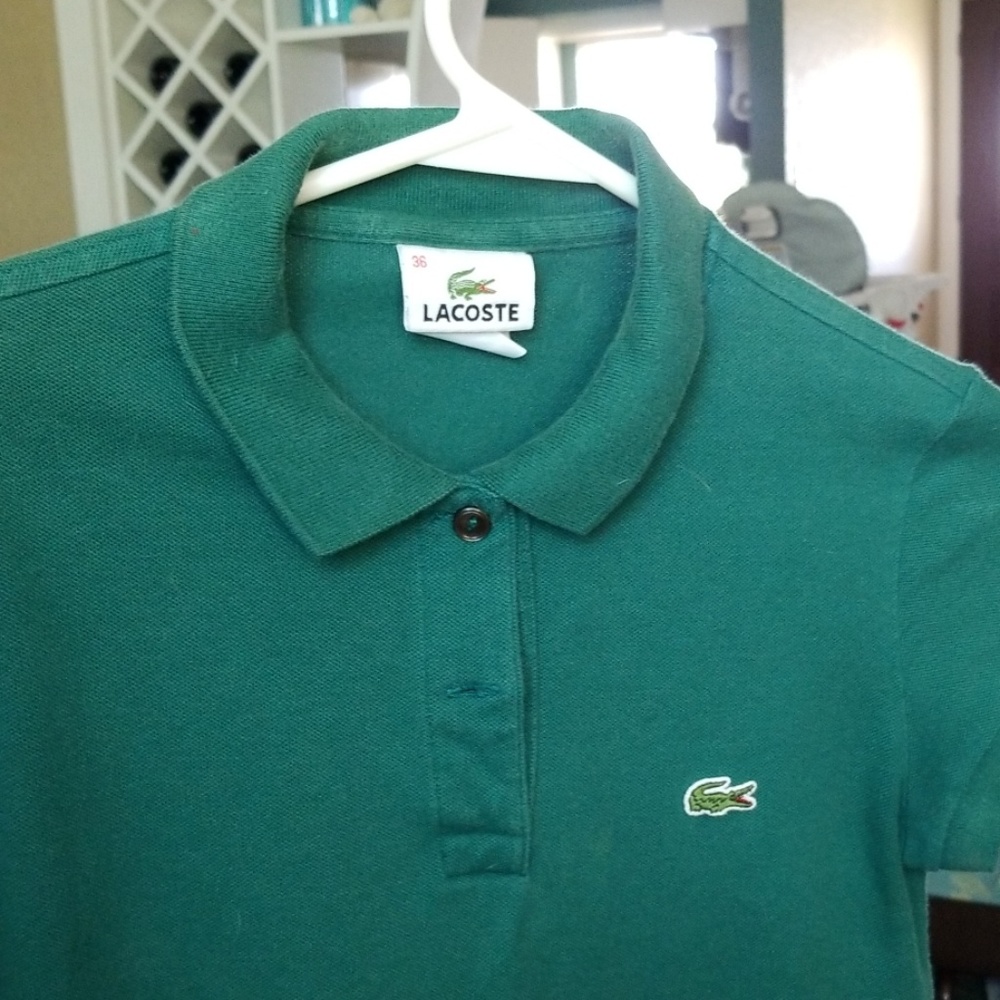 Lacoste women's green polo size 36